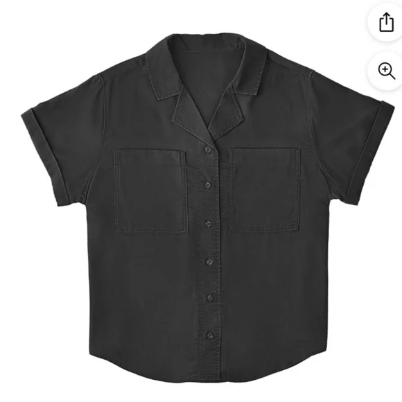 NWT Black Tencel Camp Button-Up Shirt multiple sizes - Picture 5 of 9